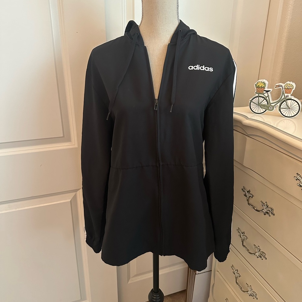 Adidas Black Hoodie with White Logo